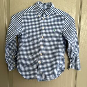 Ralph Lauren button-down shirt - blue/white gingham check Oxford checkered